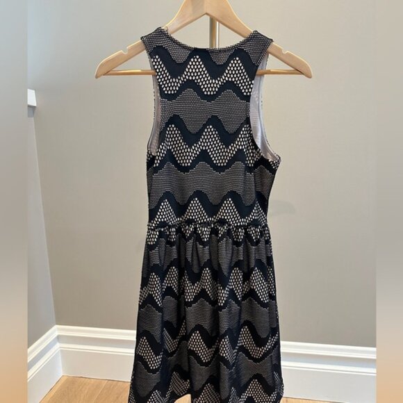 Everly Fit and Flare Black Lace and Nude Mesh Midi Dress Anthropologie M - Picture 4 of 5